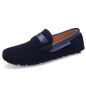 Leather Shoes Casual Flat Comfortable Footwear Men Driving Shoe (AK8038)